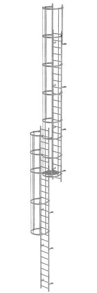 Munk Günzburger Steigtechnik Mehrzügige Steigleiter mit Rückenschutz (Notleiter) Stahl verzinkt 12,96m, 520235