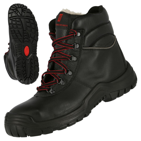 NITRAS POWER STEP MID+, S3 CI HRO SRC Sicherheitswinterstiefel, hoch, strapazierfähiges Vollleder, schwarz, Größe: 47, VE: 10 Paar, 7213W-47