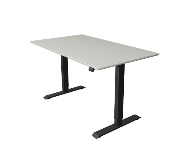 Kerkmann Sitz-/Stehtisch Move 1 anthrazit, B 1400 x T 800 mm, elektrisch höhenverstellbar von 740-1230 mm, lichtgrau, 10182511