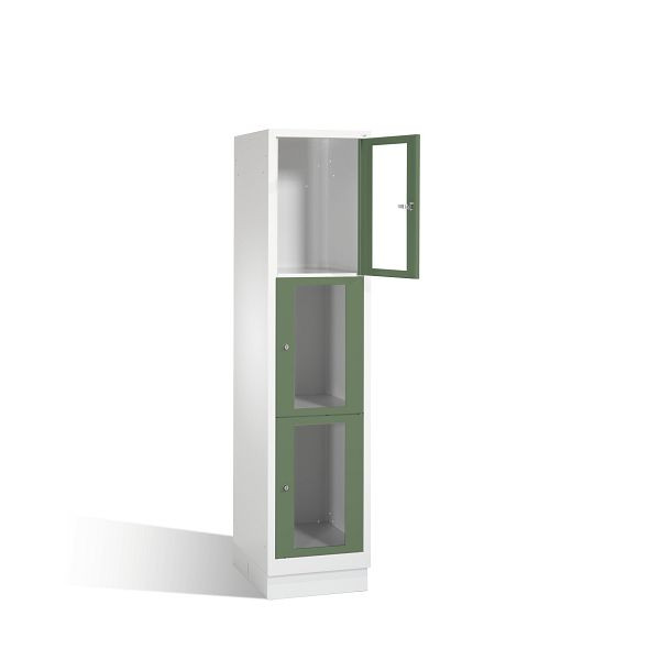 C+P Schließfachschrank Classic, H1800xB420xT500mm, Farbe: Lichtgrau / Resedagrün, 8020A123 S10004