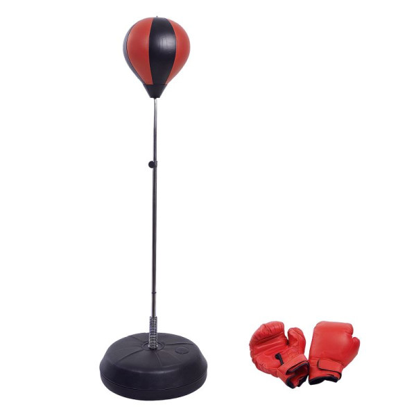 HOMCOM Punchingball Set Standbox Trainig Set 125/131/138/145cm höhenverstellbar mit 1 paar Handschuhe, B1-0053