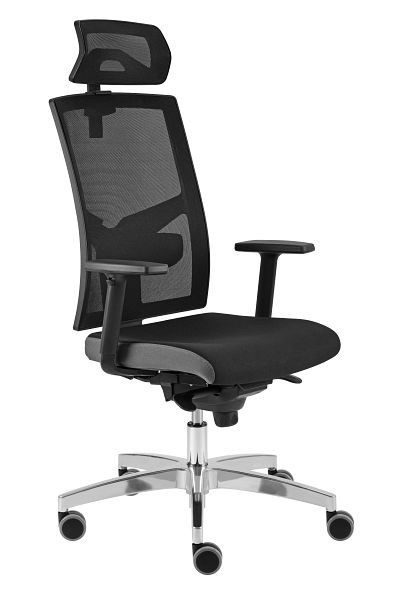 Hammerbacher Bürodrehstuhl Premium2 mit Netzrücken Schwarz, Höhe 116-133 cm, Sitzbreite 50 cm, VSDP2/D