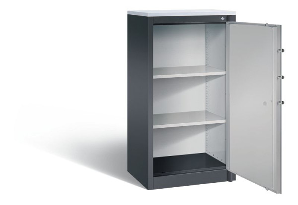 C+P Feuerschutzschrank Certos, H1226xB650xT500mm, Farbe: Schwarzgrau / Weißaluminium, Klinkengriff, 3 OH, 1160-000 S10165