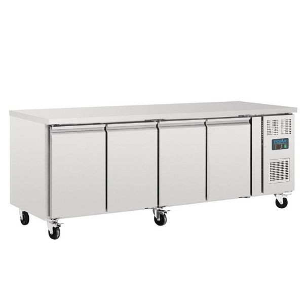 Polar Serie U Kühltisch 4-türig 553 Liter, Finish: Edelstahl, G598
