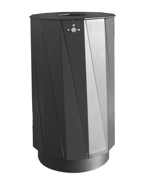 Renner Stand-Abfallbehälter ca. 60 L mit stabiler Deckelscheibe, feuerverzinkt und pulverbeschichtet, anthrazitgrau, 7007-00PB 7016