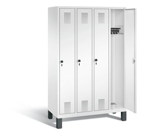 C+P Garderobenschrank Evolo, H1850xB1190xT500mm, Farbe: Verkehrsweiß, 48010-40 S10576