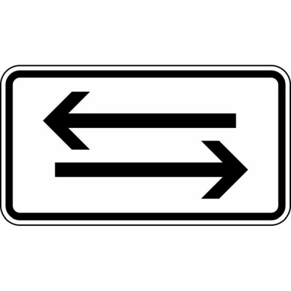 Stein HGS Verkehr in beide Richtungen, zwei gegengerichtete waagerechte Pfeile Nr. 1000-30, 600 x 330 mm, Flachform 3 mm, RA2, 1000-30-223