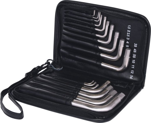 KS Tools TITANplus Winkelstiftschlüssel-Satz Innensechskant, 17-teilig, 965.2004