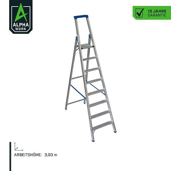 Alpha Work 8 Stufen-Stehleiter, 08036, 4260638180642