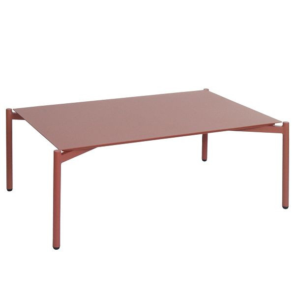Mendler Aluminium-Gartentisch HWC-O11, Outdoor Loungetisch Kaffeetisch Tisch Balkontisch, 105x65cm, terrakotta, 110594