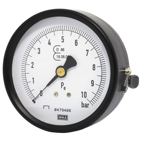ELMAG Druckmanometer 0-10 bar 'eichfähig', Ø 80 mm, Ø 1/4', Außengewinde hinten, 46117