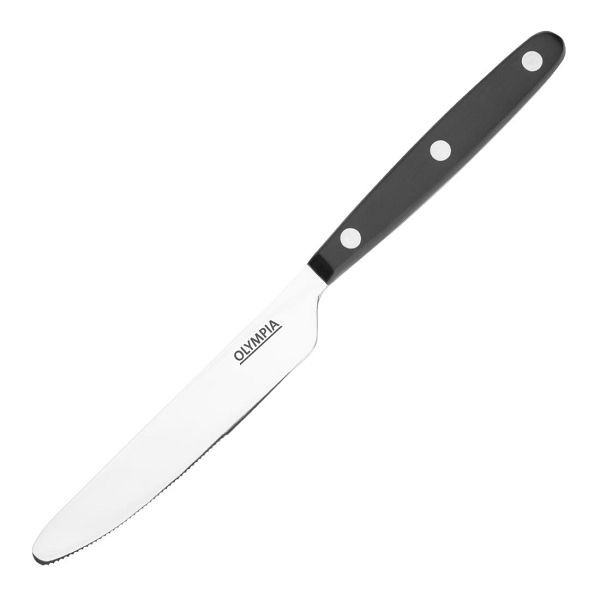 Olympia Taverna Tischmesser mit schwarzen Griffen, VE: 12 Stück, JF715