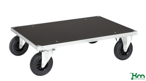 Kongamek Plattformwagen, 2 Bock- und 2 Lenkrollen aus Vollgummi, 1200 x 800 x 260 mm, Serie 500, KM530-3