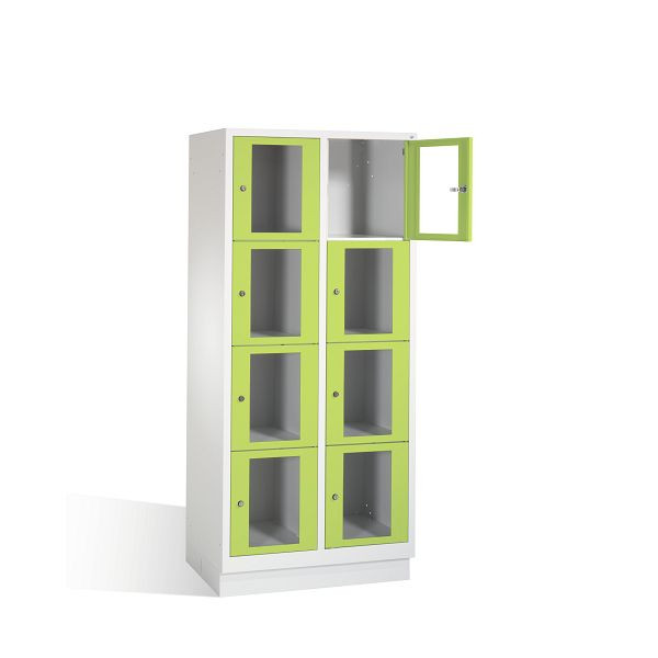 C+P Schließfachschrank Classic, H1800xB810xT500mm, Farbe: Lichtgrau / Viridingrün, 8020A224 S10008