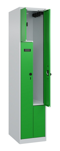 C+P Z-Spind Evolo PLUS, 2 Fächer, 1850x400x500mm, 7035/6037, Drehriegel, 049003-122 S10008