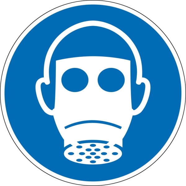 Eichner Gebotsschild "Atemschutz benutzen", O 10 cm, Aluminium geprägt, Stärke 0,4 mm, 9225-11054-010