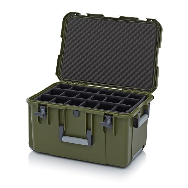 Auer Schutzkoffer Pro Trolley, Olivgrün, ohne Schloss, Polstereinlage, CP 6433 B4-6003