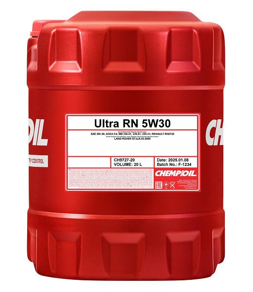 CHEMPIOIL Premium-Motorenöl 9727 Ultra RN 5W30, VE: 20 l, CH9727-20