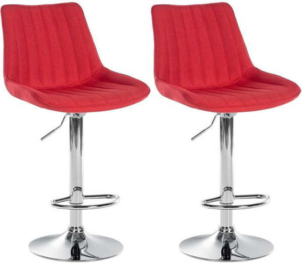 CLP Barhocker Toni Stoff chrom, rot, VE: 2 Stück, 323999