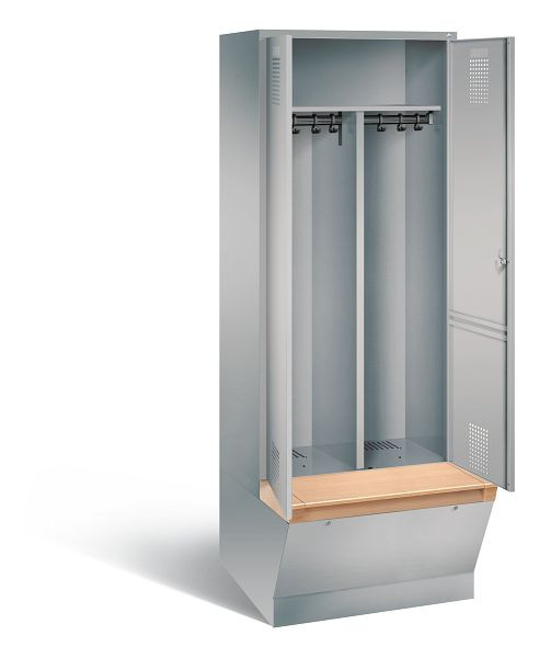 C+P Schwarz-Weiss-Spind Evolo, H2090xB810xT815mm, Farbe: Weißaluminium, 48056-22 S10174