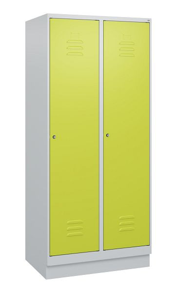 C+P Umkleidespind Classic PLUS mit Mitteltrennwand, Sockel, 2 Abteile, 1800x800x500mm, 7035/0024, Zylinderschlösser, 0800207-22F S10025