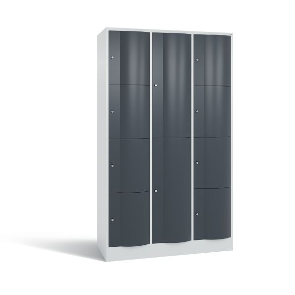 C+P Schließfachschrank Resisto, 10 Fächer, H1950xB1148xT540 mm, Grau/Anthrazit, 8070-3723 S10039