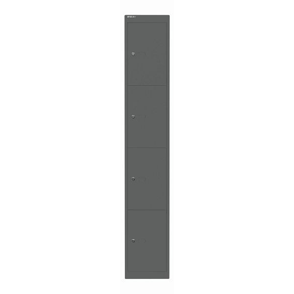 Bisley Schließfachschrank Office, 4 Fächer, Tiefe 457 mm, 634 anthrazitgrau, CLK184634