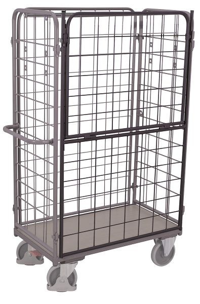 VARIOfit Längswand hoch, halb abklappbar, Außenmaße: 1.095 x 1.525 mm, RAL 7016 anthrazitgrau, passend für Etagenwagen: sw-600, gsw-600.305/AG