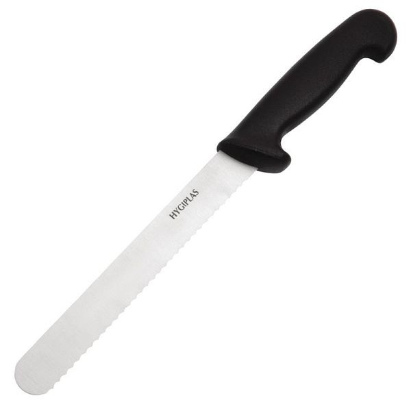Hygiplas Brotmesser schwarz 13cm, Klinge aus rostfreiem Stahl, D734
