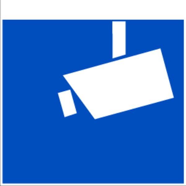 Schilder Klar Kennzeichnung Videoüberwachung nach DIN 33450, 150x150x0.45 mm Aluminium geprägt, 226/51