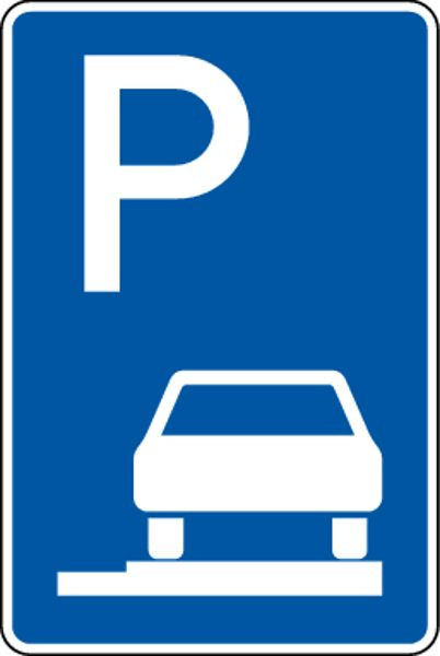 Schilder Klar Verkehrszeichen Parken auf Gehwegen, VZ 315-65, 600x900x2 mm Aluminium 2 mm, reflektierend Typ I, 3150265