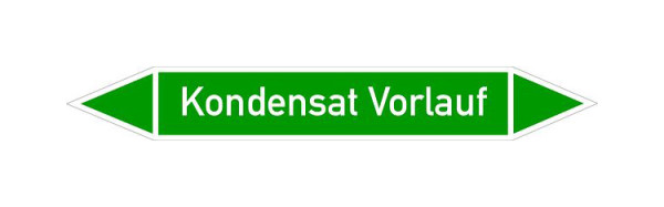 Schilder Klar Rohrleitungskennzeichen Kondensat Vorlauf, 33000x90 mm Folie selbstklebend, 101443/95