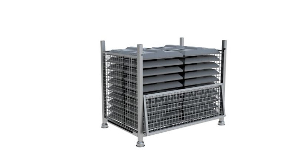 Schake Fußplatten SET bestehend aus: 1 x Transportboxen für Flachbakenfüße (Art.-Nr. 31995-5), 44 x Flachbakenfüße (Art.-Nr. 31995), 31995-SET