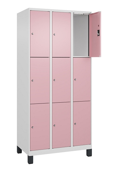 C+P Schließfachschrank Evolo PLUS, mit Füßen, 9 Fächer, 1950x900x500mm, 9016/30, 049010-303 S10018