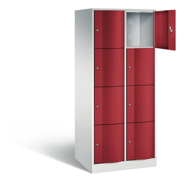 C+P XL-Schließfachschrank Resisto, H1950xB772xT640mm, Farbe: Lichtgrau / Rubinrot, 8470-273 S10030