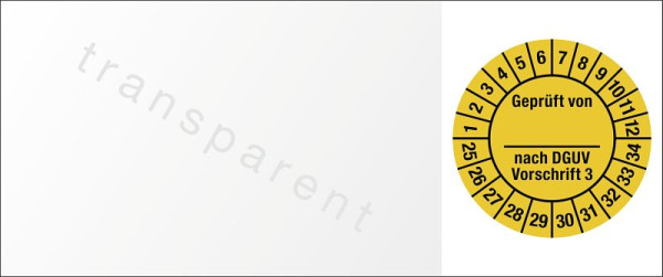Moedel Kabelprüfplakette Geprüft...DGUV Vorschrift 3, 2025-2034, Folie, 60x25mm, VE: 10 Stück/Bogen, 106446
