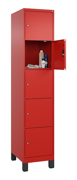 C+P Schließfachschrank Evolo PLUS, mit Füßen, 5 Fächer, 1950x400x500mm, 3020/30, 049010-125 S10025