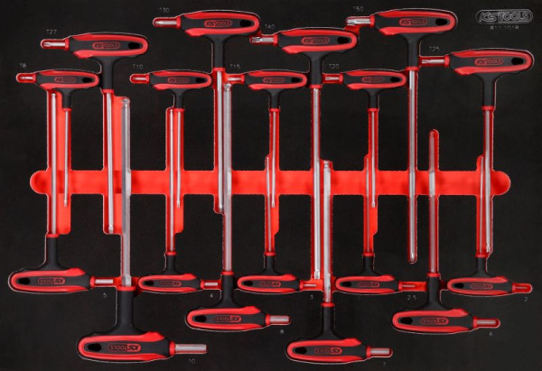 KS Tools PERFORMANCEplus Werkzeugsatz 18-teilig T-Griff-Winkelstiftschlüssel, 811.1018