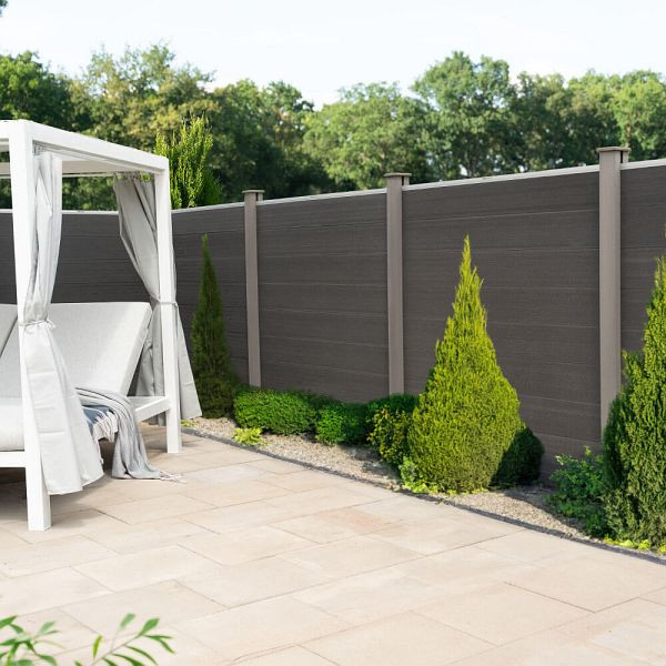 HOME DELUXE WPC Sichtschutzzaun CALLADO, 1 x Element + 2 x Pfosten, 74021
