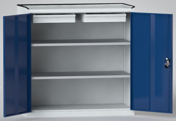 KLW Werkzeugschrank, 1000 x 1000 x 480 mm, mit Abrollrand, 3-seitig, 2 Schubladen, 7FG-NG1000TD-0702XRB