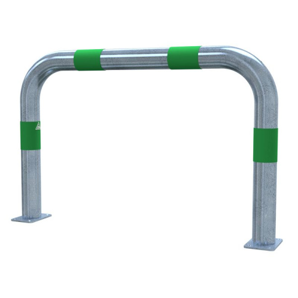 STEIN HGS Absperrbügel zum Aufdübeln aus Stahlrohr Ø76 mm, Breite 1000 mm, silber, grün, grün, 80470.0010