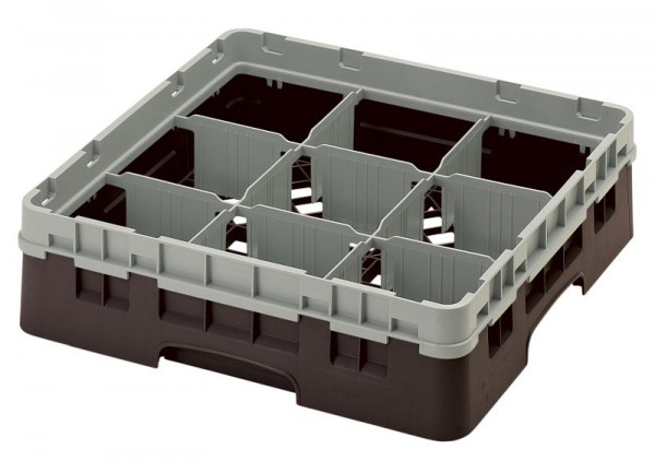 Cambro Spülkorb mit 9 Fächer Camrack® 9 cm Braun, 9S318167