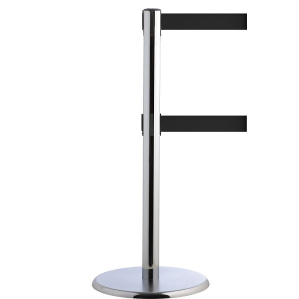 Stein HGS Personenleitsystem -P-Line Duo-, chrom, schwarz, mit Gurtendstück (Standard), Gurtlänge: 2 x 4 m, 14151-0402