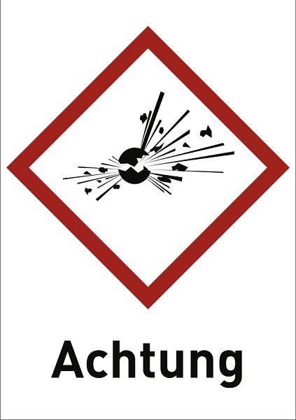 Moedel Explosiv (GHS 01) Achtung, Folie, 52x74 mm, VE: 500 Stück/Rolle, 56332