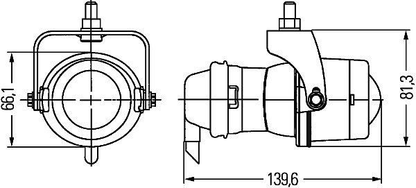 HELLA DE-Arbeitsscheinwerfer - Micro DE - 24V - Anbau/geschraubt - stehend - Nahfeldausleuchtung - Stecker: offene Kabelenden, 1GL 008 090-287