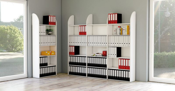 Kerkmann Regalfeld DANTE 2600 x 800 mm mit Rückwand, 7 Böden, weiß, 50974610