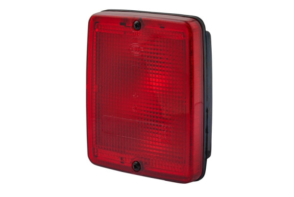 HELLA Heckleuchte, Glühlampe, 12/24V, Anbau, Lichtscheibenfarbe: rot, Stecker: Male, rechts/links, 2SB 003 236-537