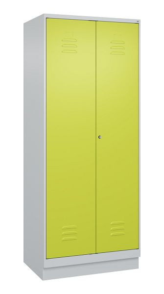 C+P Umkleidespind Classic PLUS, Doppel-Spind, Sockel, 2 Abteile, 1950x800x500mm, 7035/0024, Zylinderschloss, 080022-22P S10025