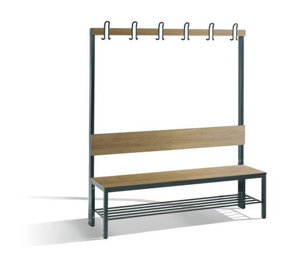 C+P Garderobenbank mit Rückenlehne, Basic Plus, H1650xB1500xT407mm, 8061-110 S10004