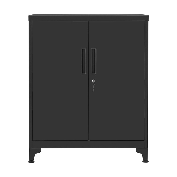 SONGMICS Metallaufbewahrungsschrank, Tintenschwarz, 80x40x90 cm, OMC013B01